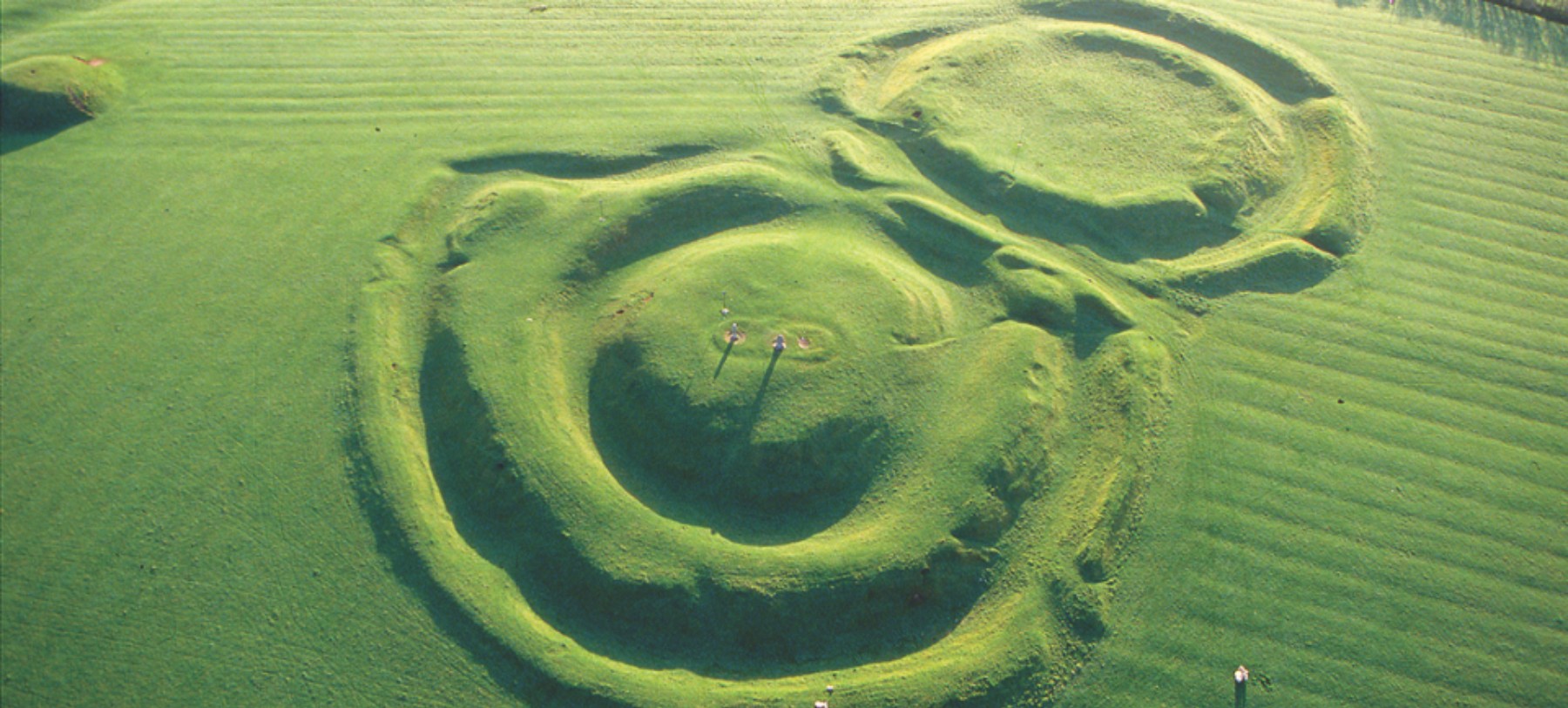 An aerial view of Hill of Tara in Ireland