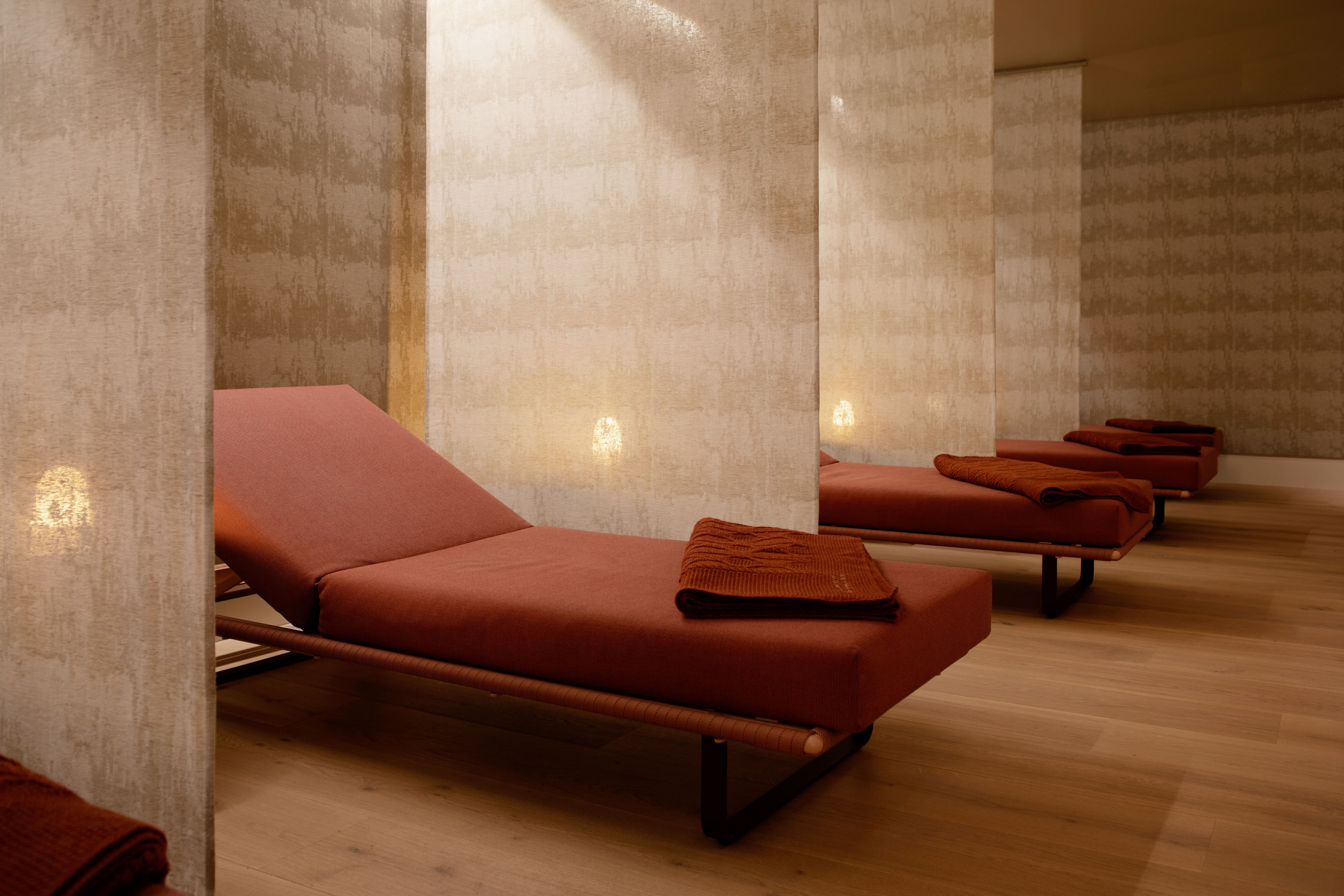 Loungers in relaxation room in the Merrion Hotel, Dublin